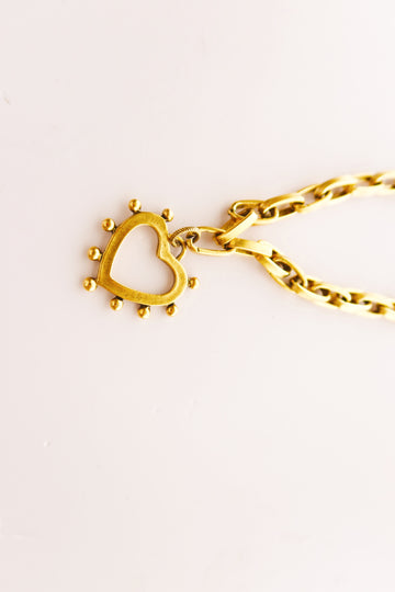 Ash Necklace Dotted Heart Gold