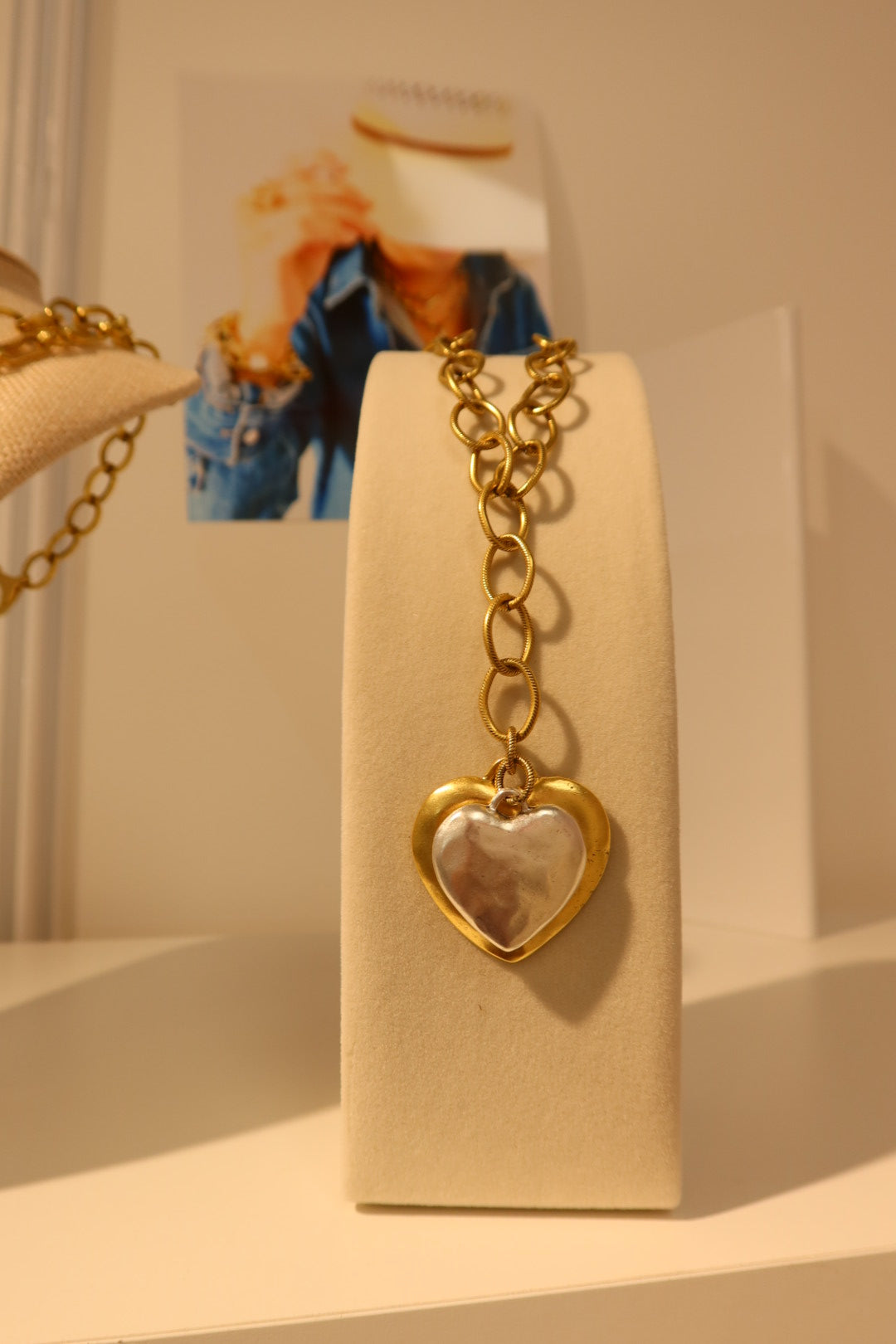 Campbell Necklace Two Toned Heart